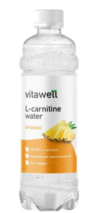 Напиток Vitawell L-Carnitine water ананас 500 мл., ПЭТ