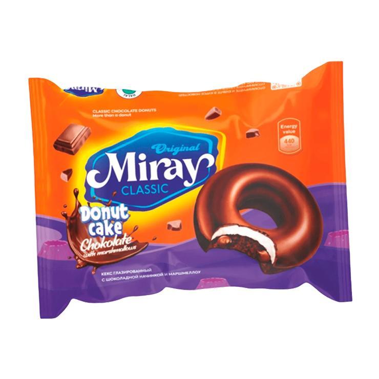 Пончик Donut Cake глазированный с шоколадной начинкой и маршмеллоу 30 гр., флоу-пак