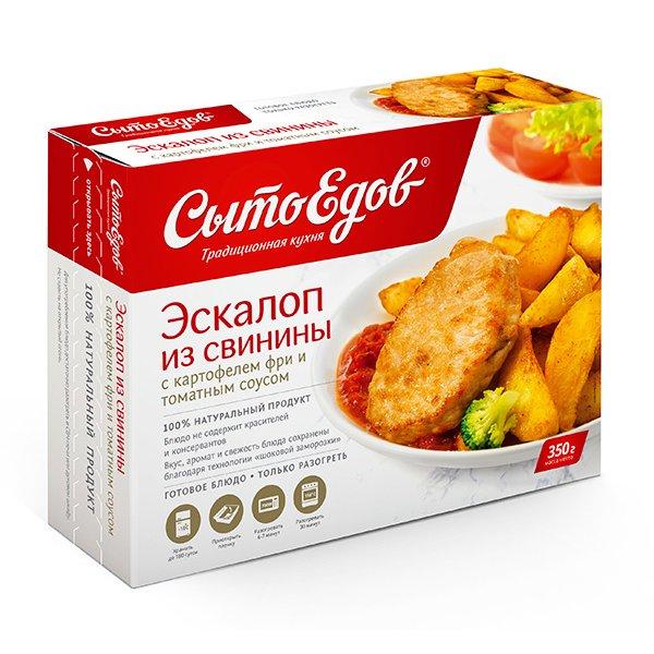 Эскалоп Сытоедов из свинины с картофелем фри 350 гр., картон