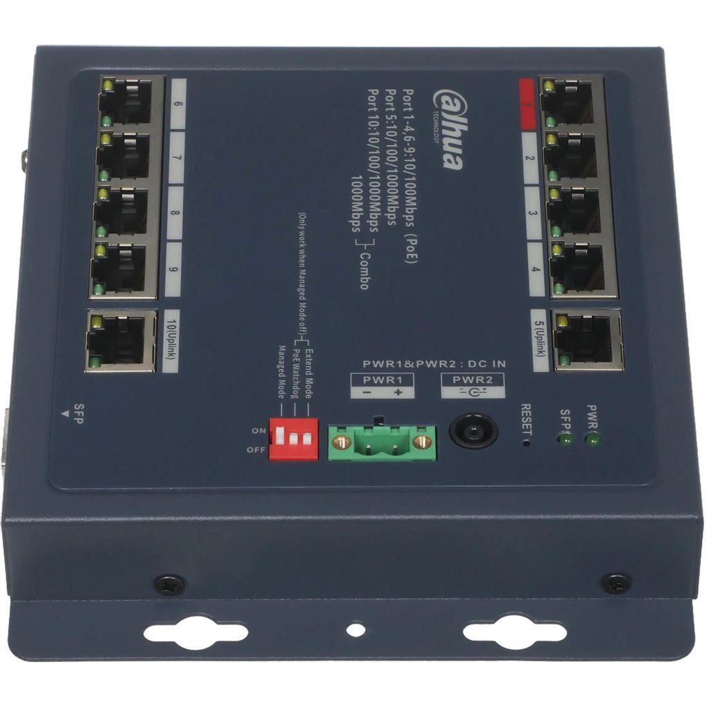 Коммутатор Dahua DH-CHS4110-8ET-90-F, управляемый, 10 RJ-45, 10/100/1000 Мбит/с