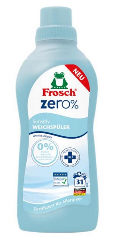 Ополаскиватель для белья Frosch zero 0% sensitive концентрированный, 750 мл., ПЭТ