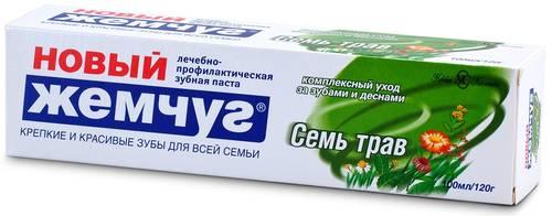 Зубная паста Новый Жемчуг Семь трав 100 мл., картон