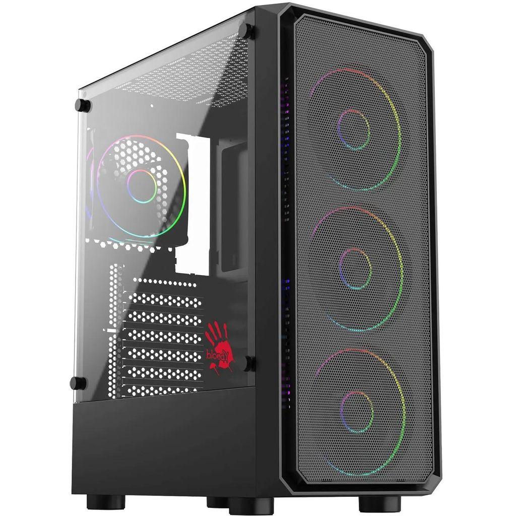 Корпус ATX Bloody CC-126, Midi-Tower, без БП, черный [cc-126-bk]