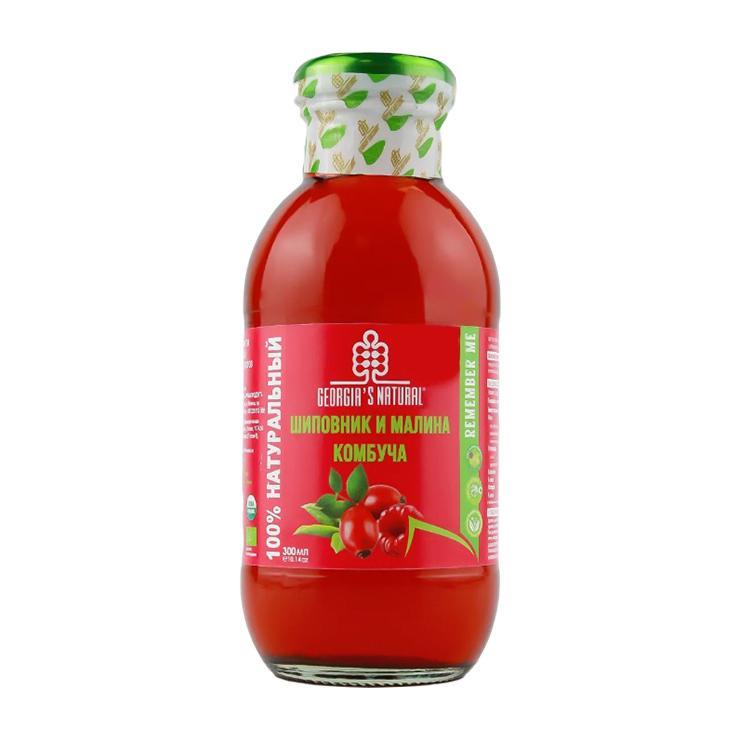 Напиток сокосодержащий GEORGIA'S NATURAL Organic комбуча шиповник малина 300 мл., стекло
