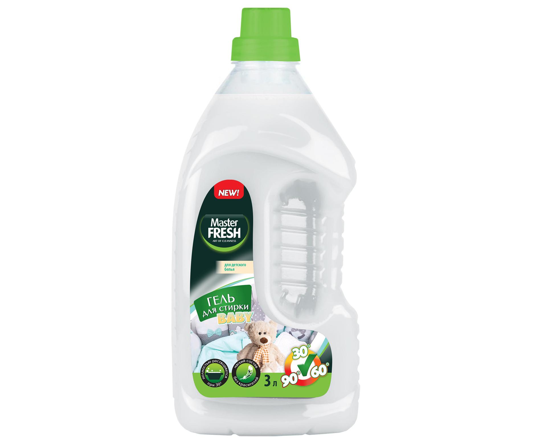 Гель д/стирки Master FRESH BABY мягкая формула, без красителей 3л