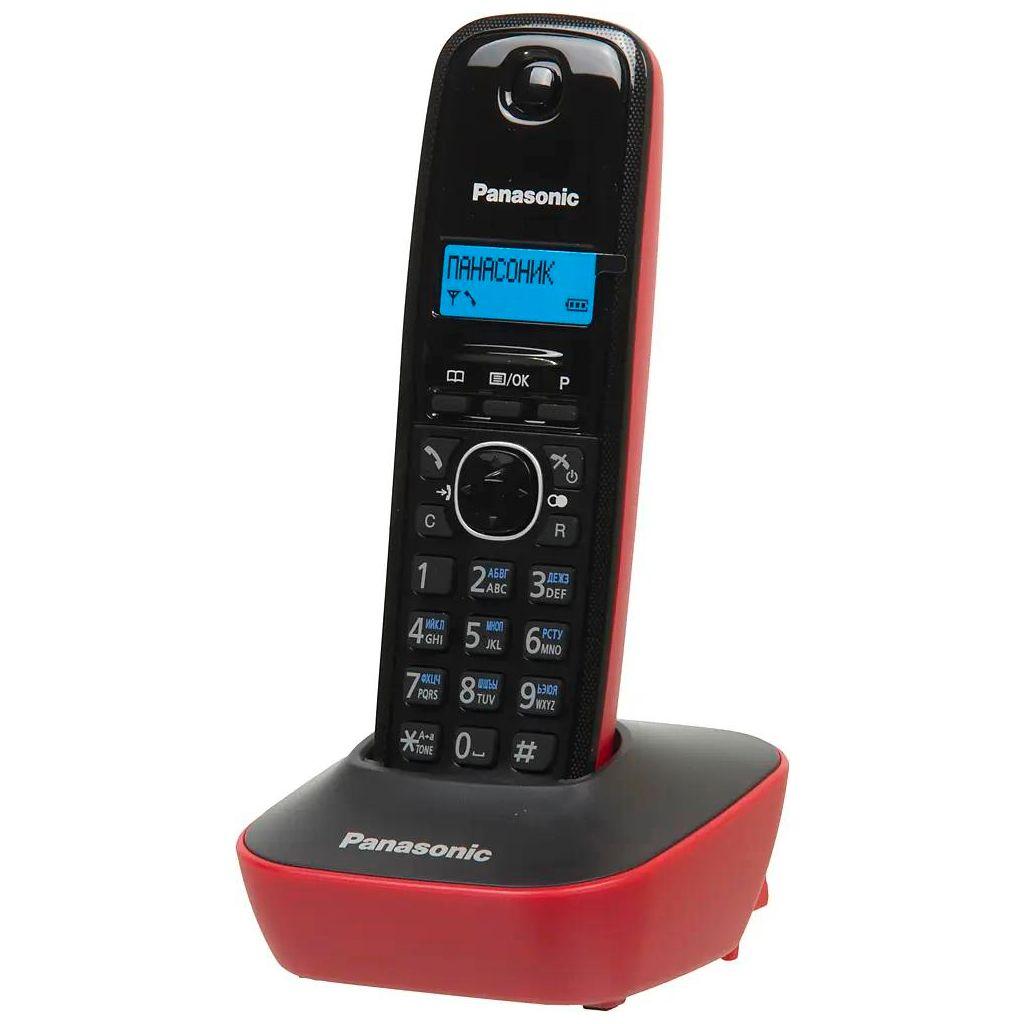 Радиотелефон Panasonic KX-TG1611RUR, красный и черный