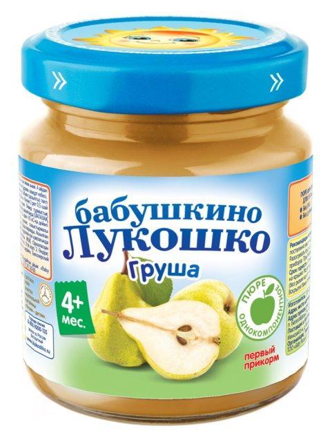 Пюре Бабушкино Лукошко из груш для детей с 4 месяцев