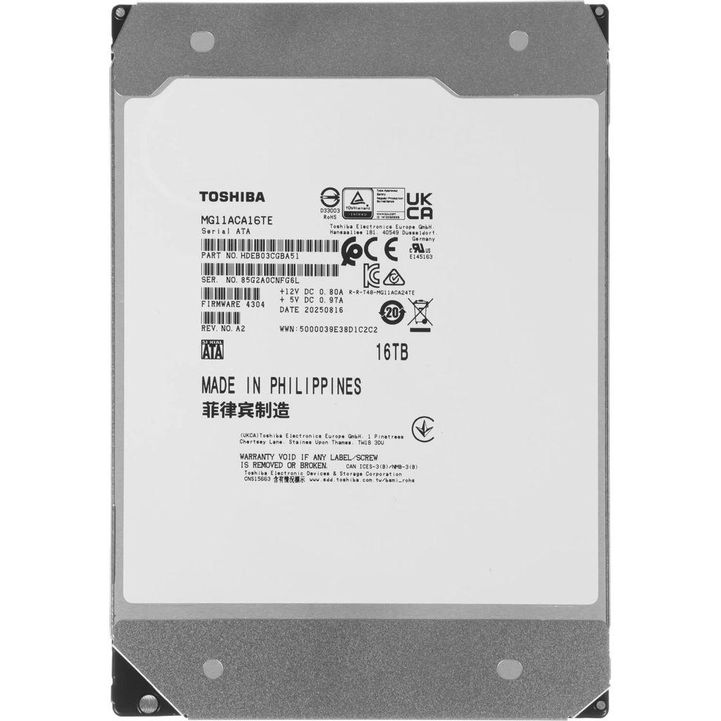 Жесткий диск Toshiba Enterprise Capacity MG11ACA16TE, 16ТБ, HDD, SATA III, 3.5", 7200об/мин