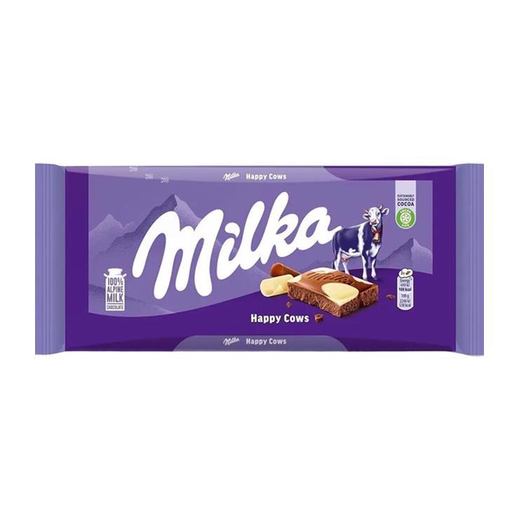Шоколад Milka Счастливая пятнистая корова молочный с белым 90 гр., флоу-пак