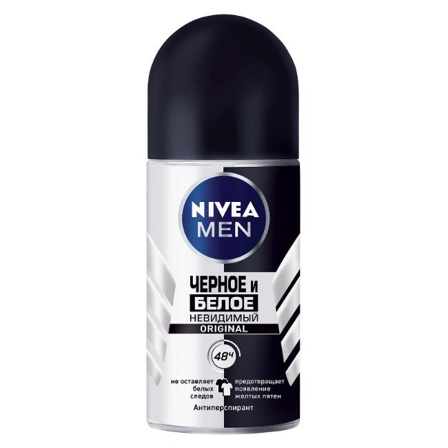 Антиперспирант Nivea Men Невидимый для черного и белого шариковый 50 мл., стекло