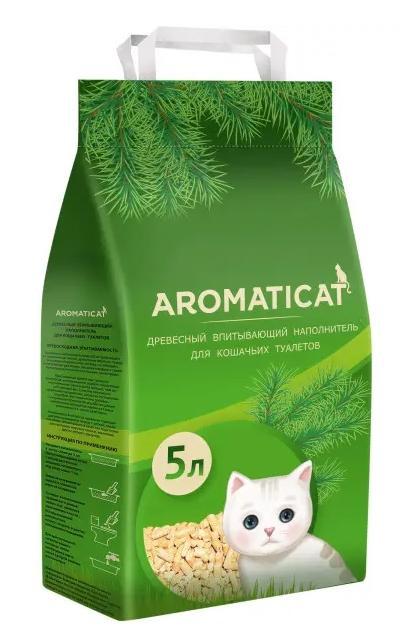 Наполнитель для кошачьего туалета Aromaticat древесный впитывающий 5 л., пакет