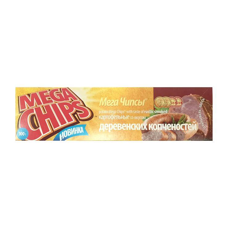 Чипсы Mega Chips деревенские копчености 100 гр., картон