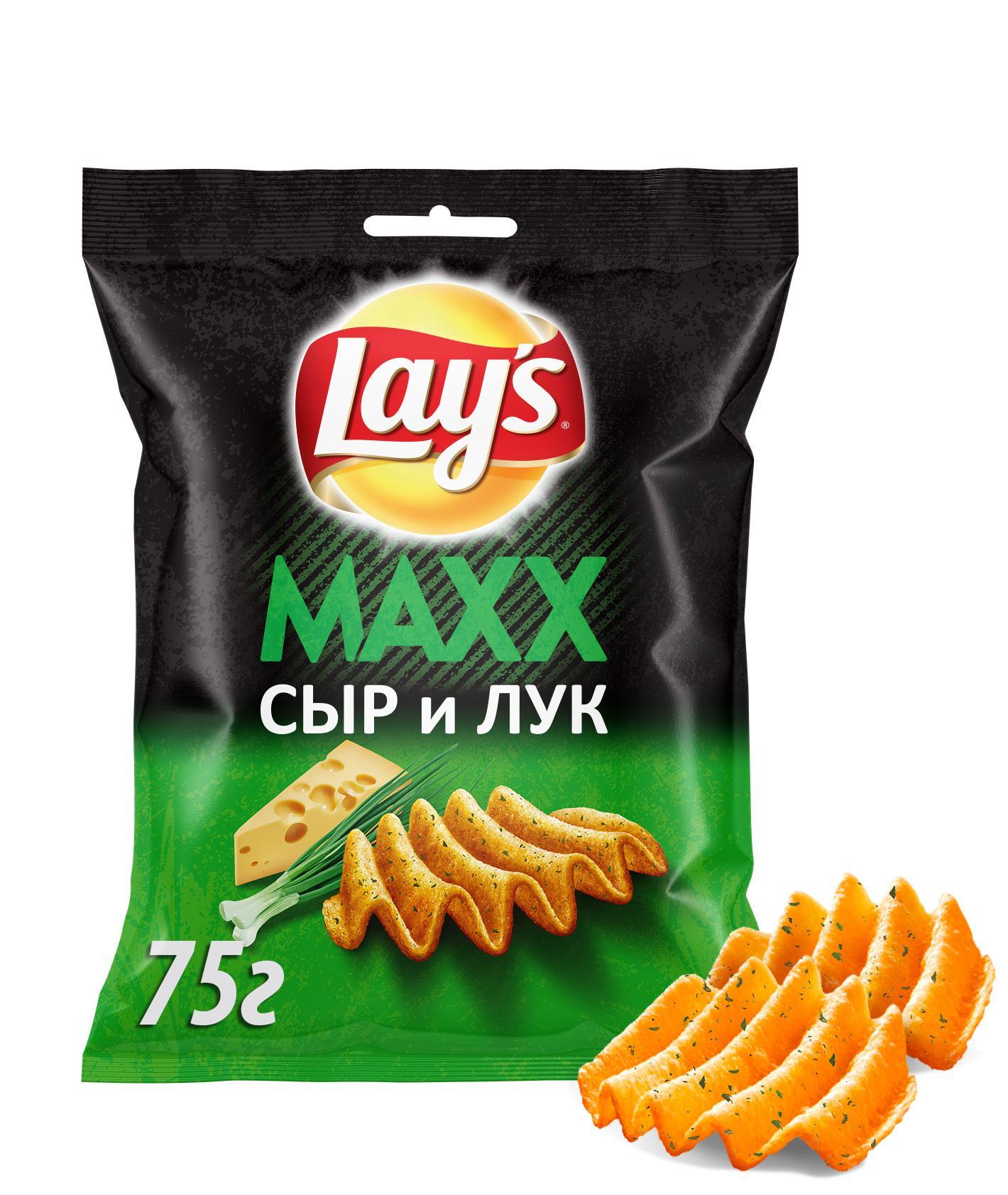 Чипсы Lay's Maxx сыр лук 75 гр., флоу-пак