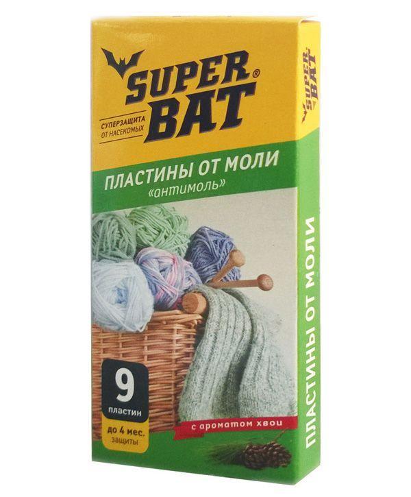 Пластины от моли Super Bat с запахом хвои 9 шт., картон