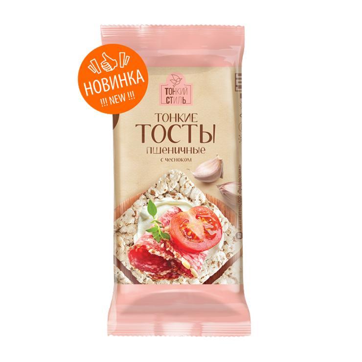 Тосты Тонкий стиль пшеничные чеснок 33 гр., флоу-пак