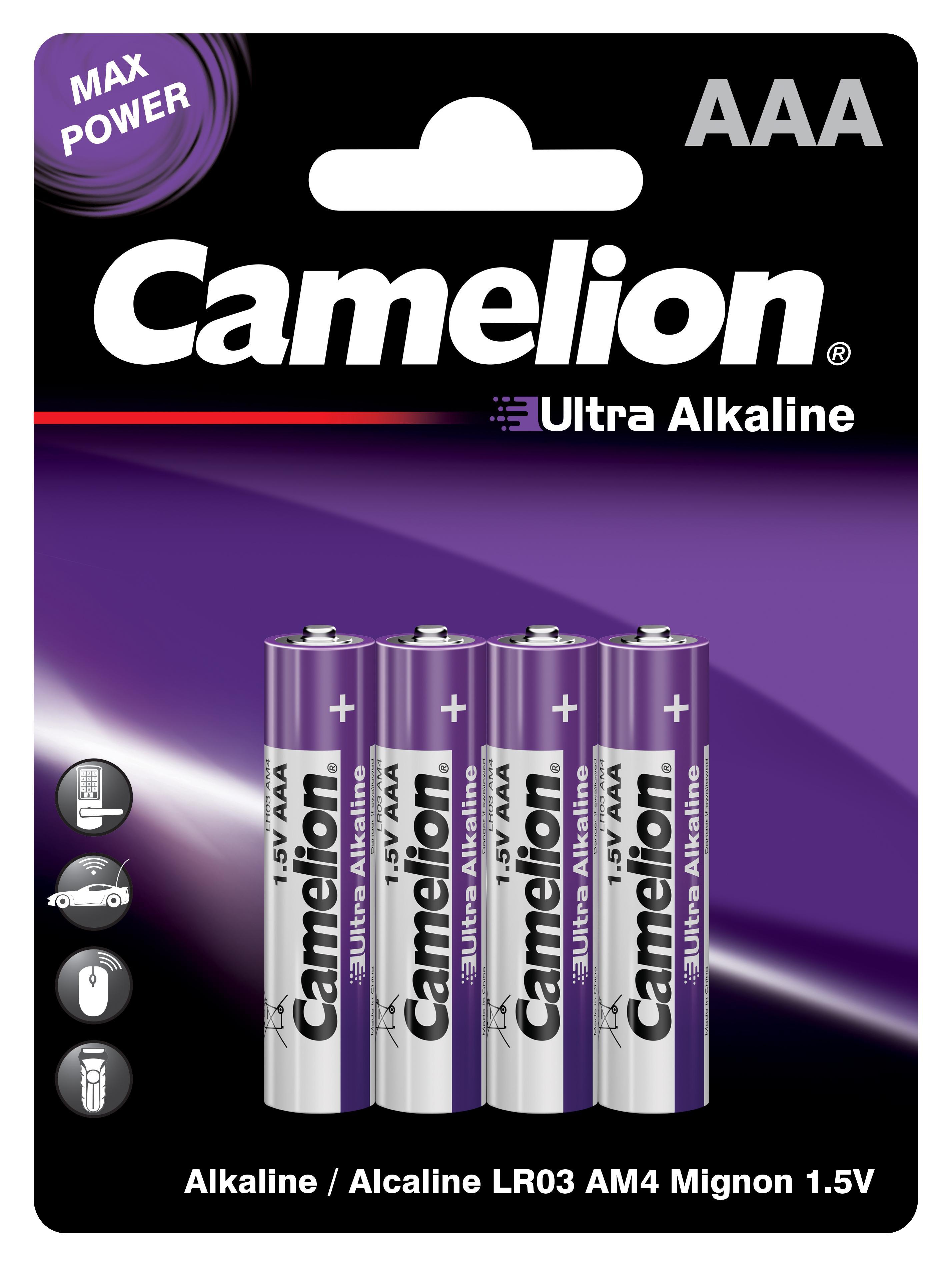 Батарейка Camelion Ultra BL-4 LR03 LR03-BP4UT 1,5В 4шт, блистер