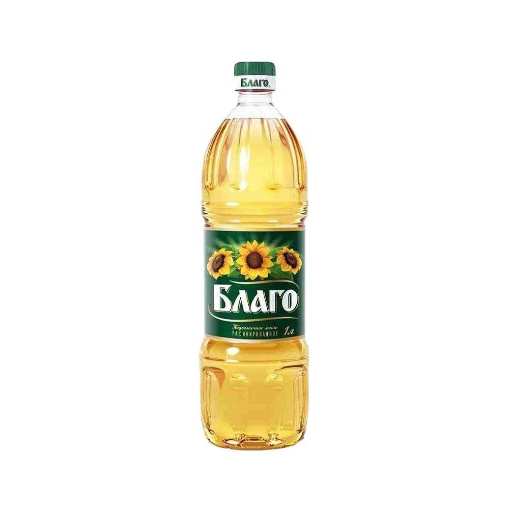 Масло Благо подсолнечное рафинированное 1 л., ПЭТ