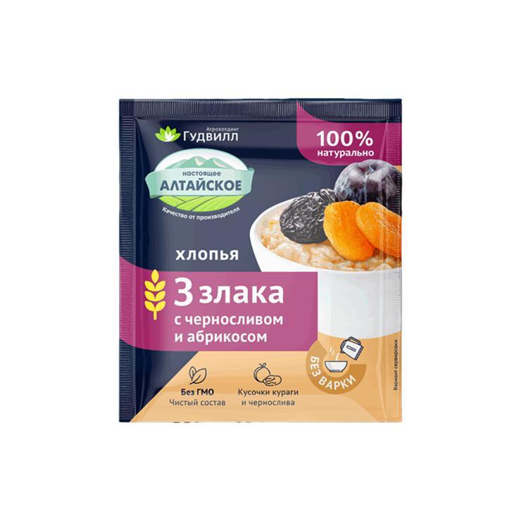 Каша АЛТАЙСКОЕ хлопья 3 злака с черносливом и абрикосом 35 гр., саше
