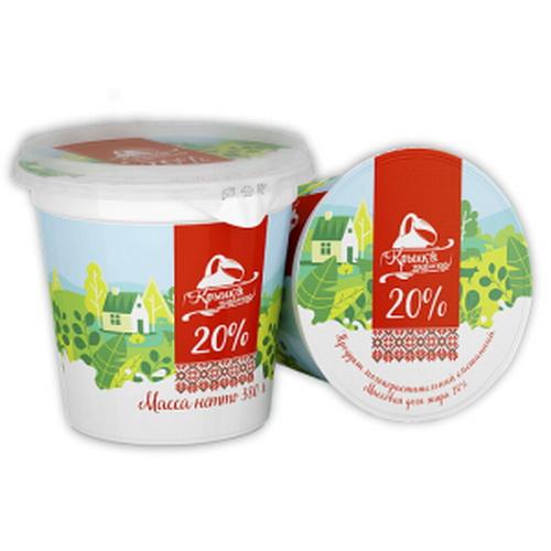 Сметанный продукт Крынка Землянская 20% 380 гр., стакан