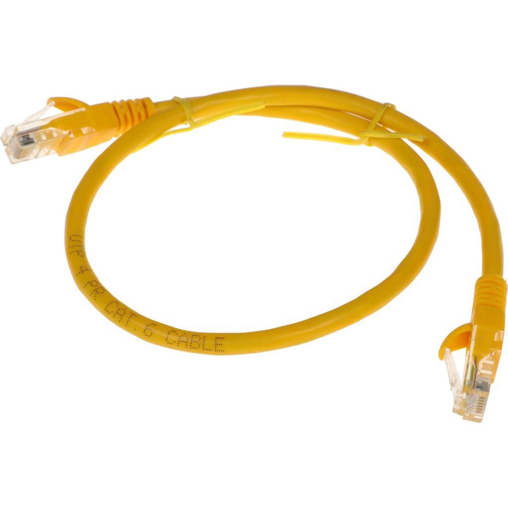 Патч-корд CABLEXPERT PP6U-0.5M/Y литой (molded), UTP, кат.6, 0.5м, 4 пары, 24AWG, алюминий омедненный, многожильный, желтый