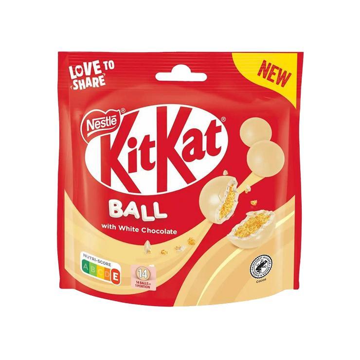 Шарики KitKat Ball злаковые в белом шоколаде 140 гр., дой-пак