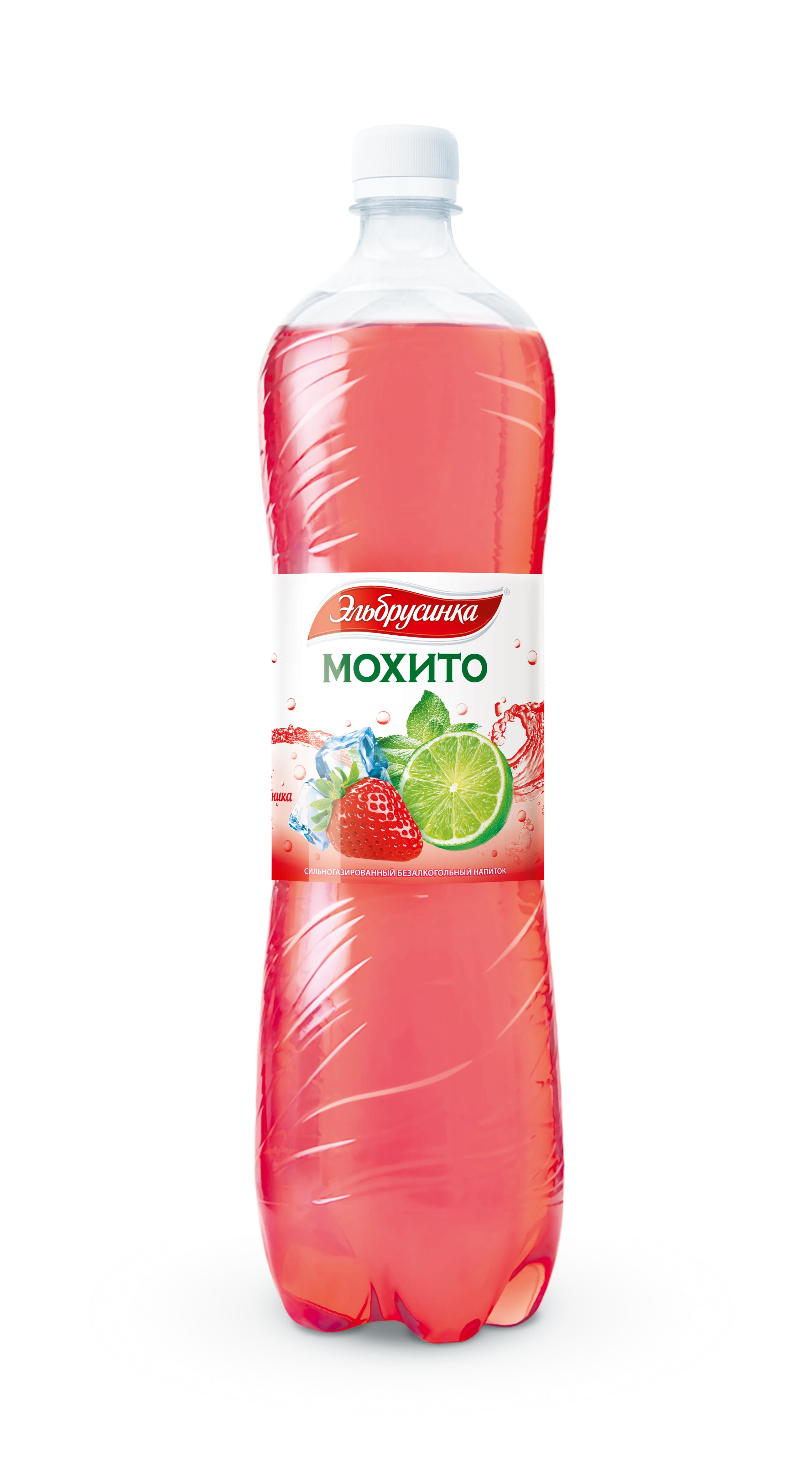 Напиток Эльбрусинка газированный Мохито-Клубника 1,5 л., ПЭТ