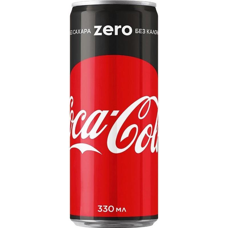 Напиток газированный Coca-Cola zero Казахстан 330 мл, ж/б