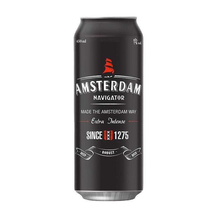 Напиток пивной Amsterdam navigator пастеризованный фильтрованный 7% 450 мл., ж/б