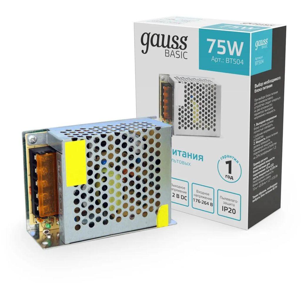 Блок питания Gauss Basic для светодиодных лент [bt504]