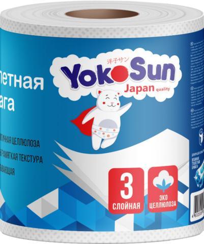 Бумага туалетная YokoSun 3 слоя 40 м. 285 листов 1 шт., обертка