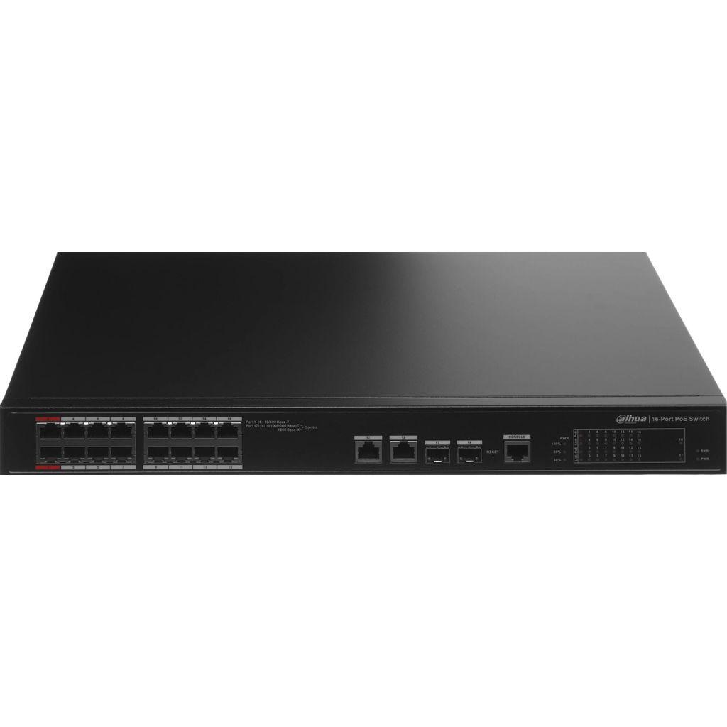 Коммутатор Dahua DH-PFS4218-16ET-190, управляемый, 18 RJ-45, 10/100/1000 Мбит/с