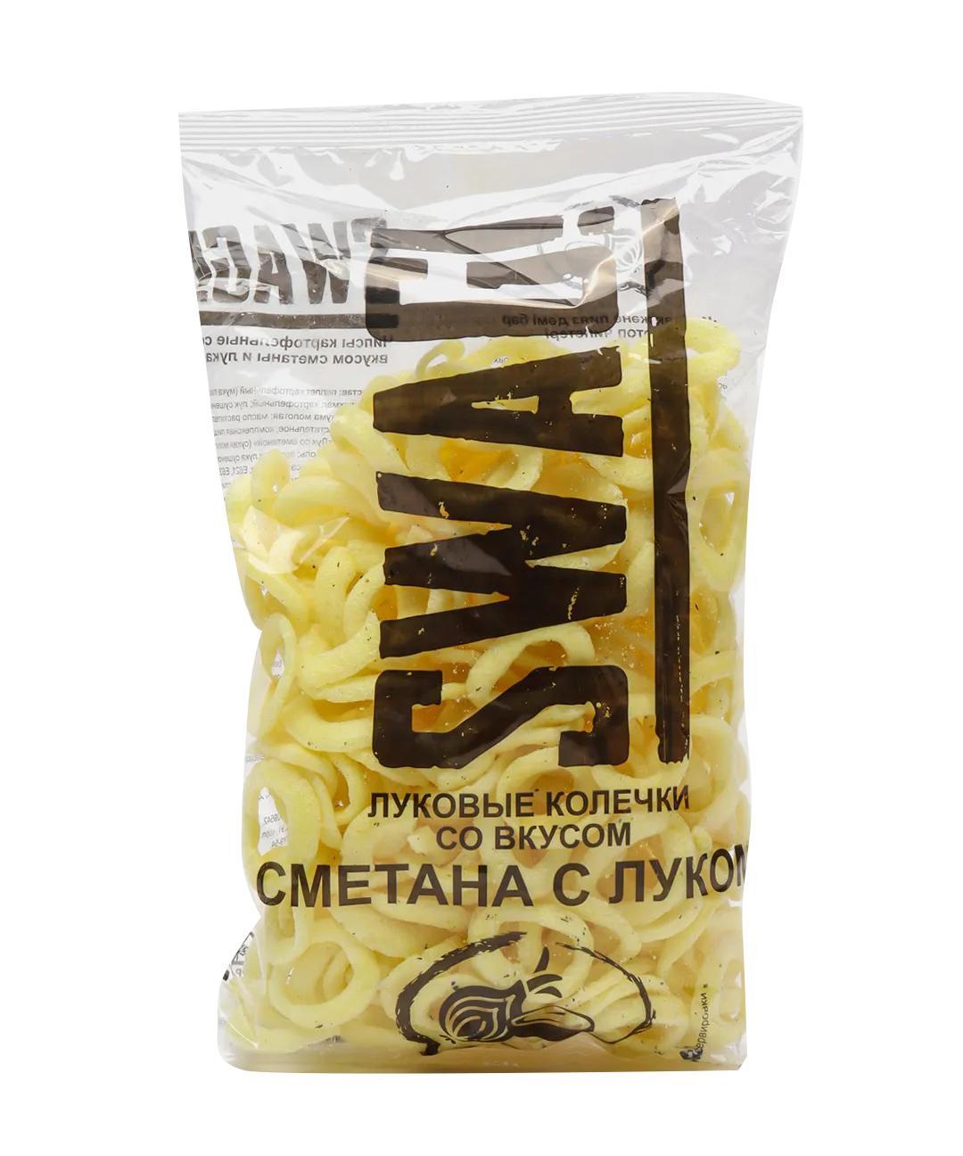 Колечки луковые SWAG со вкусом сметаны и лука 120 гр., флоу-пак