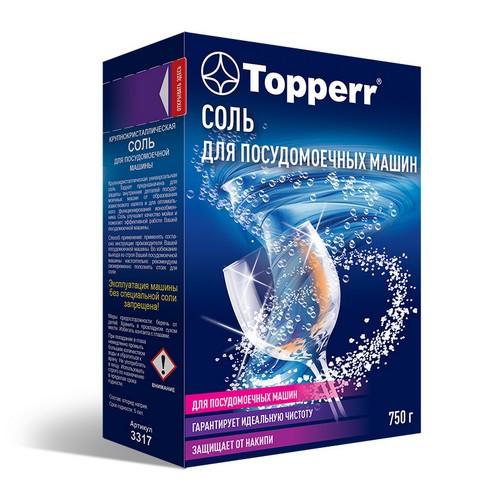 Соль для посудомоечных машин Topperr гранулированная, 750 гр., картон