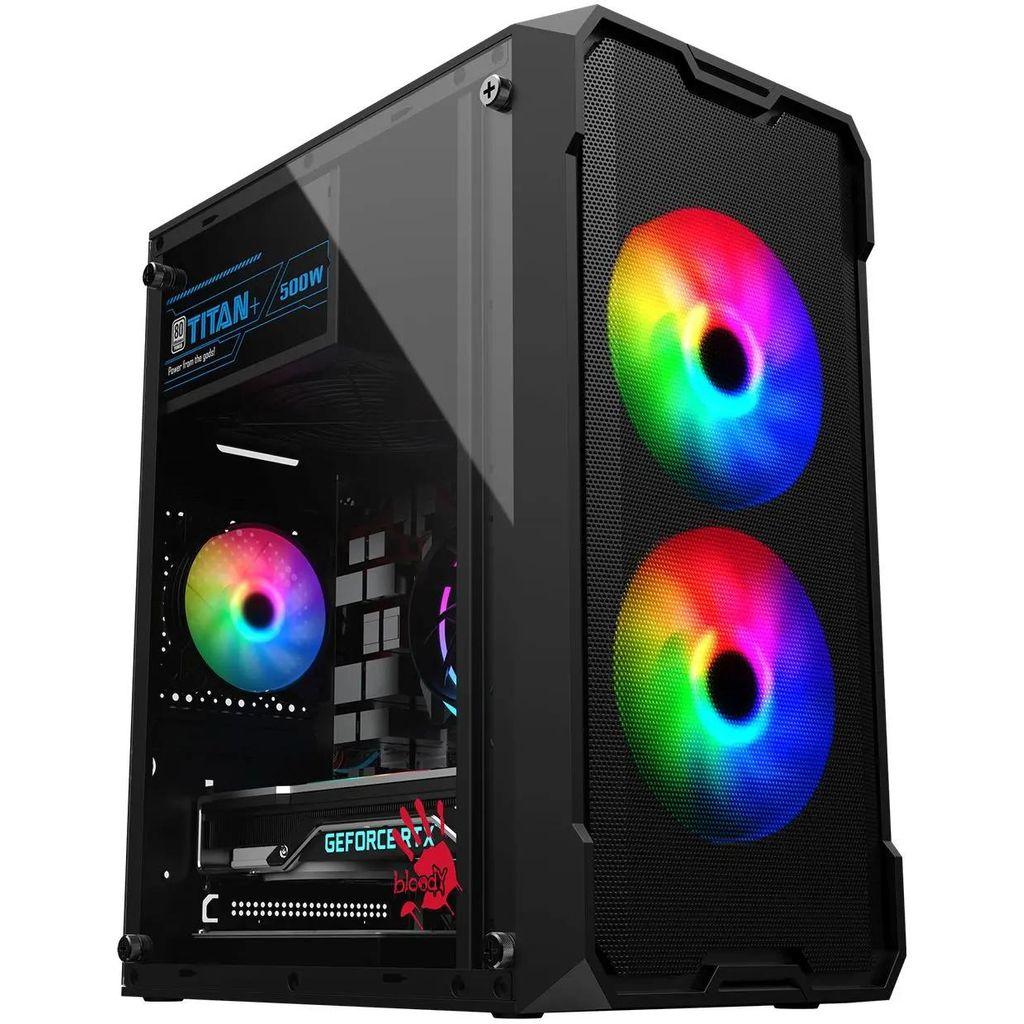 Корпус mATX BLOODY CC-129, Mini-Tower, без БП, черный [cc-129-bk]
