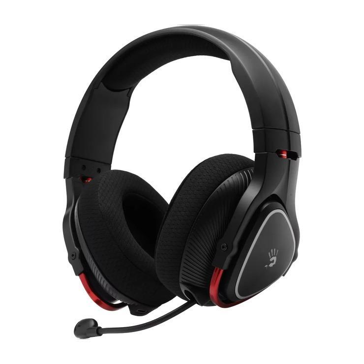 Гарнитура игровая A4TECH Bloody MR710, для компьютера и игровых консолей, мониторные, Bluetooth/радио, черный [mr710 black]