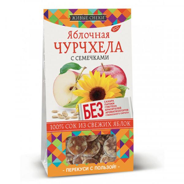 Чурчхела яблочная чурчхела с семечкой, Живые снеки, 90 гр, картон