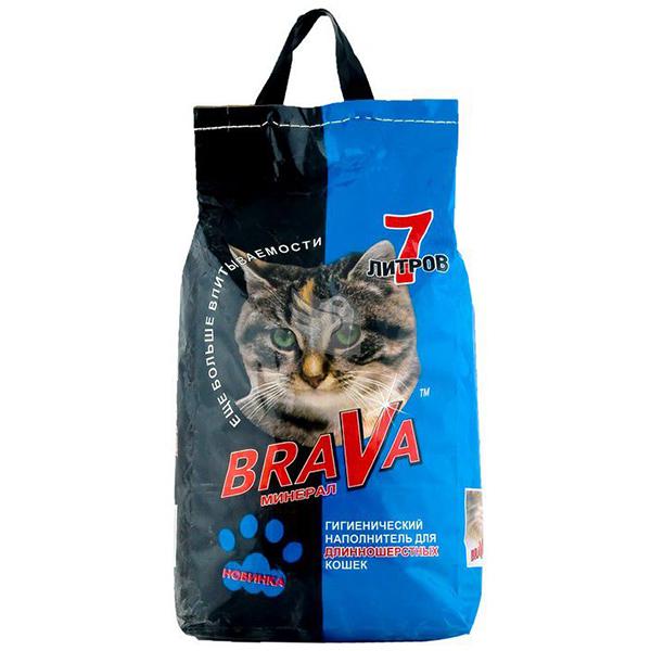 Наполнитель Brava для длинношерстных кошек 7 л. 3,8 кг., пакет