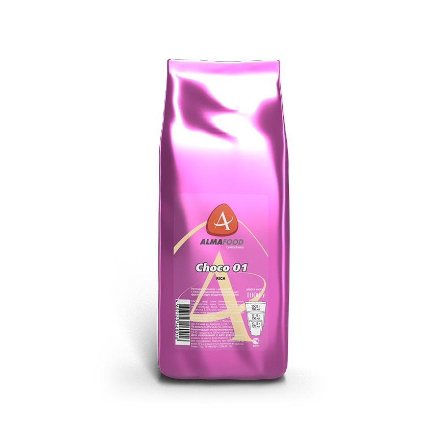 Какао-напиток Choco 01 Rich Dark, AlmaFood, 1 кг., пакет