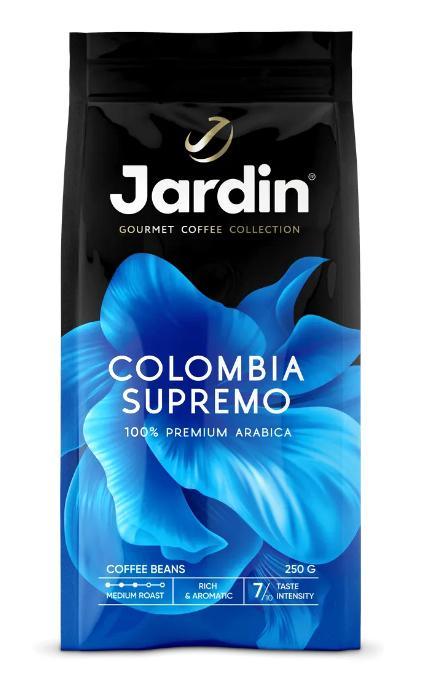Кофе Jardin Колумбия Супремо зерновой жареный 250 гр., флоу-пак