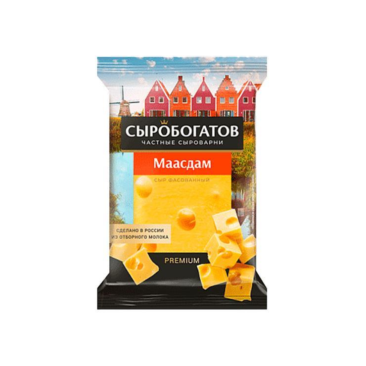 Сыр Сыробогатов Маасдам 45% 180 гр., флоу-пак