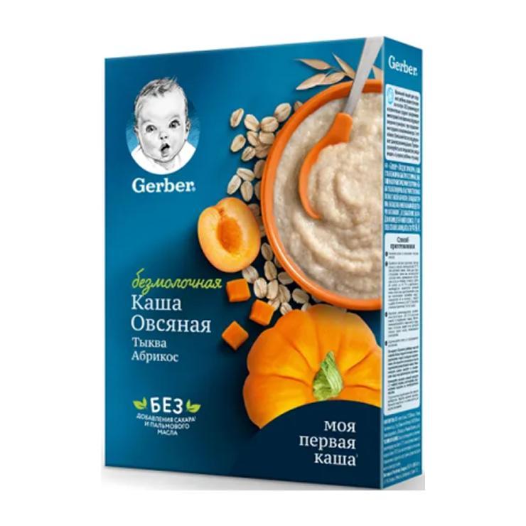 Каша безмолочная Gerber овсяная тыква-абрикос с 5 месяцев 180 гр., картон