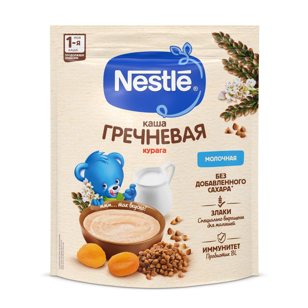 Каша молочная Nestle гречневая с курагой с 5 мес, 200 гр., флоу-пак