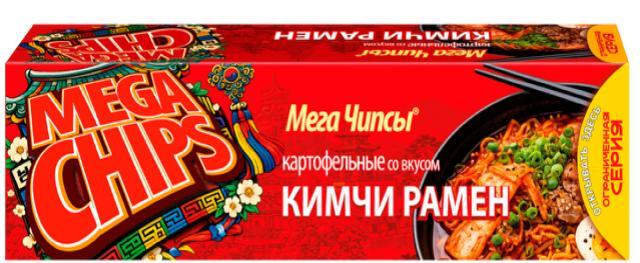 Чипсы картофельные Mega Chips кимчи рамен 100 гр., картон