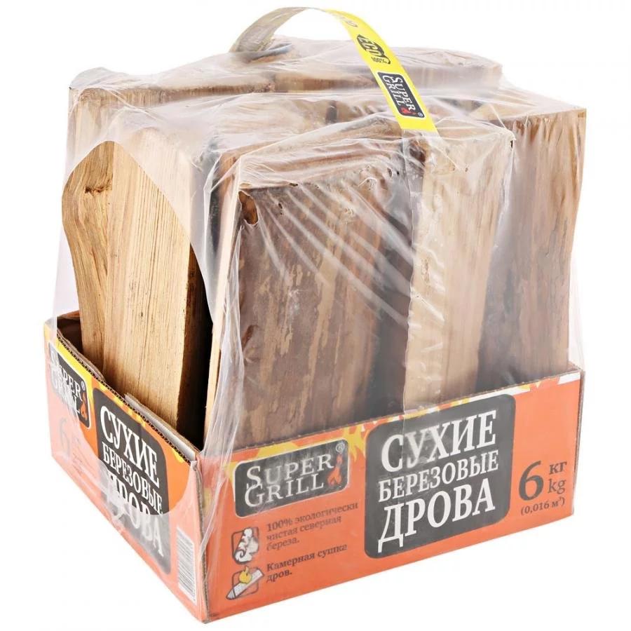 Дрова березовые SuperGrill 6 кг., картон
