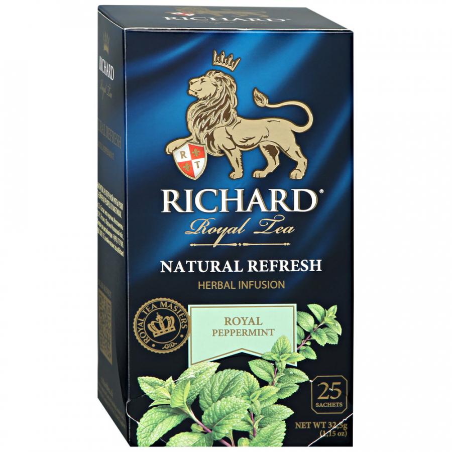 Напиток Richard Royal Peppermint Natural Refresh чайный 25 пакетиков 35 гр., картон