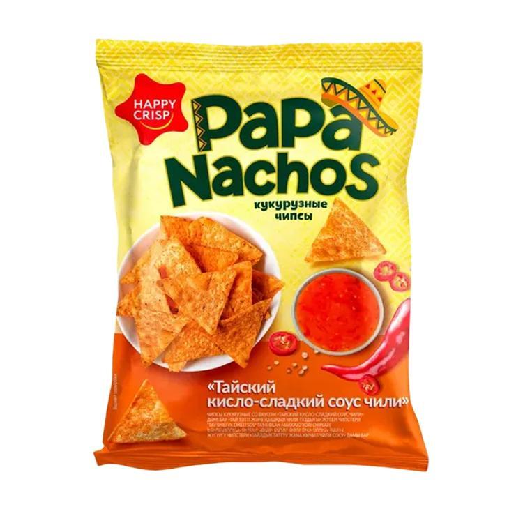 Чипсы кукурузные Papa Nachos тайский соус чили 150 гр., флоу-пак