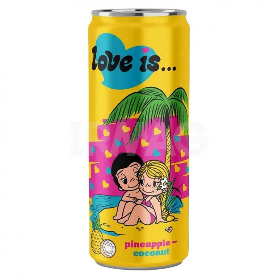 Напиток газированный Love is... ананас кокос Россия 330 мл., ж/б