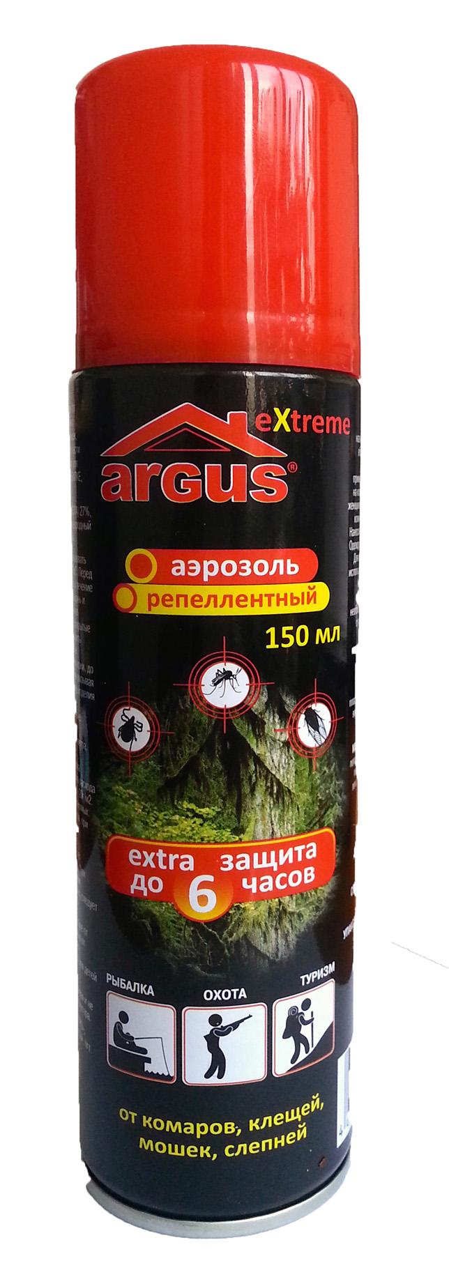 Аэрозоль от комаров Argus Extreme, 150 мл., Аэрозольная упаковка
