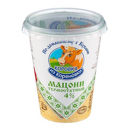 Мацони термостатный 4%, Коровка из Кореновки, 350 гр, ПЭТ