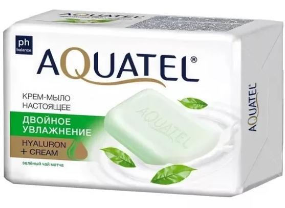 Крем-мыло Aquatel твердое зеленый чай матча 4х75 гр., обертка